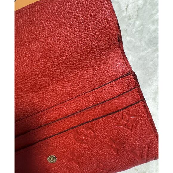 Auth. Louis Vuitton Monogram Red Empreinte Curieuse Long Wallet Box Dust Bag - Picture 11 of 16